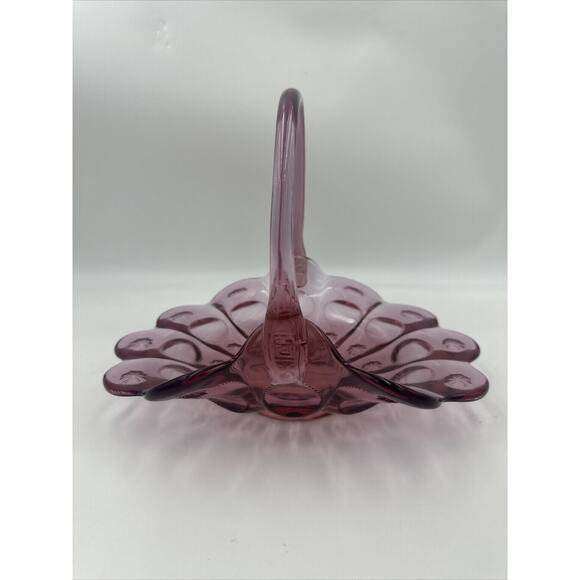 Vintage FENTON Crystal Reverse Stars And Sun, Handled Basket. 1920 Retired. - Picture 2 of 8